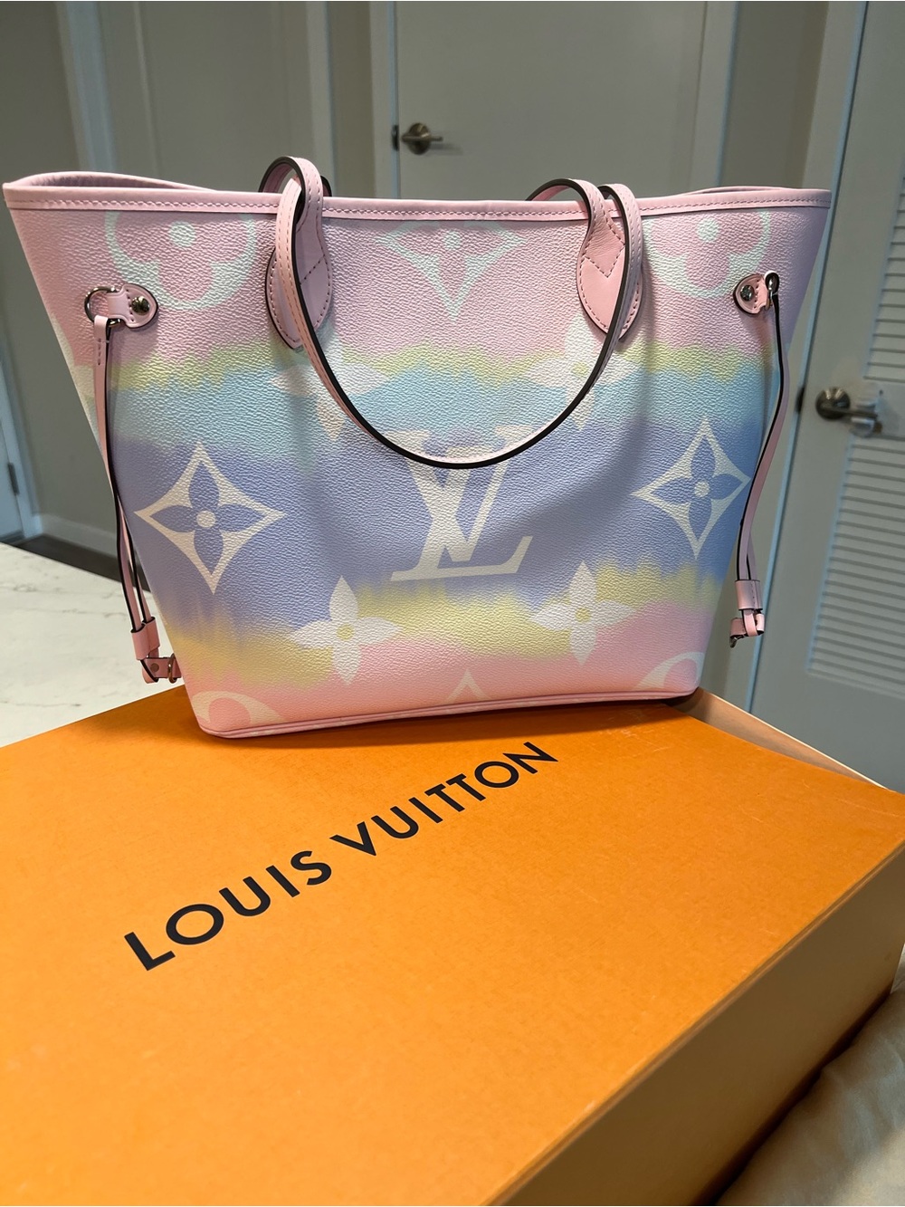 Authentic Louis Vuitton Pastel Gradient Monogram Neverful MM Tote Iconic - Picture 8 of 16